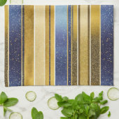 Blue Gold Weihnachtsmuster#27 ID1009 Geschirrtuch (Gefaltet)