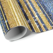 Blue Gold Weihnachtsmuster#28 ID1009 Geschenkpapier (Rolleneckpunkt)