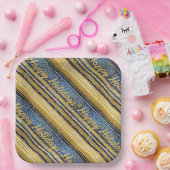 Blue Gold Weihnachtsmuster#28 ID1009 Pappteller (Party)