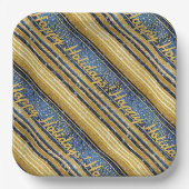 Blue Gold Weihnachtsmuster#28 ID1009 Pappteller (Vorderseite)