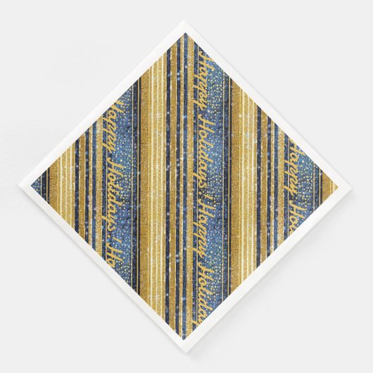 Blue Gold Weihnachtsmuster#28 ID1009 Serviette (Ecke)