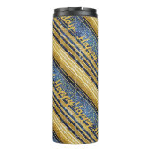 Blue Gold Weihnachtsmuster#28 ID1009 Thermosbecher (Rückseite)