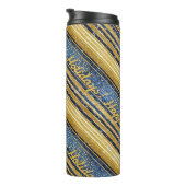 Blue Gold Weihnachtsmuster#28 ID1009 Thermosbecher (Nach rechts gedreht)