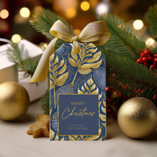 Blue Gold Weihnachtsmuster#29 ID1009 Geschenkanhänger