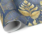 Blue Gold Weihnachtsmuster#29 ID1009 Geschenkpapier (Rolleneckpunkt)