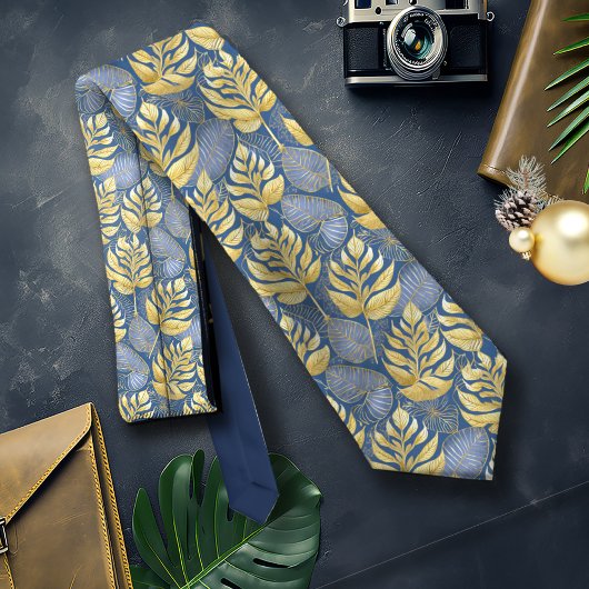 Blue Gold Weihnachtsmuster#29 ID1009 Krawatte