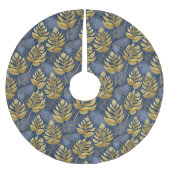 Blue Gold Weihnachtsmuster#29 ID1009 Polyester Weihnachtsbaumdecke (Vorderseite)