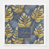 Blue Gold Weihnachtsmuster#29 ID1009 Serviette (Vorderseite)
