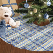 Blue Gold Weihnachtsmuster#2 ID1009 Polyester Weihnachtsbaumdecke