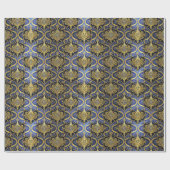 Blue Gold Weihnachtsmuster#30 ID1009 Geschenkpapier (Flach)