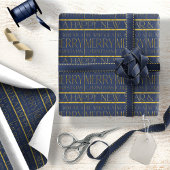 Blue Gold Weihnachtsmuster#34 ID1009 Geschenkpapier