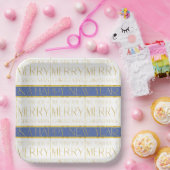 Blue Gold Weihnachtsmuster#35 ID1009 Pappteller (Party)