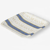 Blue Gold Weihnachtsmuster#35 ID1009 Pappteller (Gewinkelt)