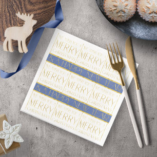 Blue Gold Weihnachtsmuster#35 ID1009 Serviette