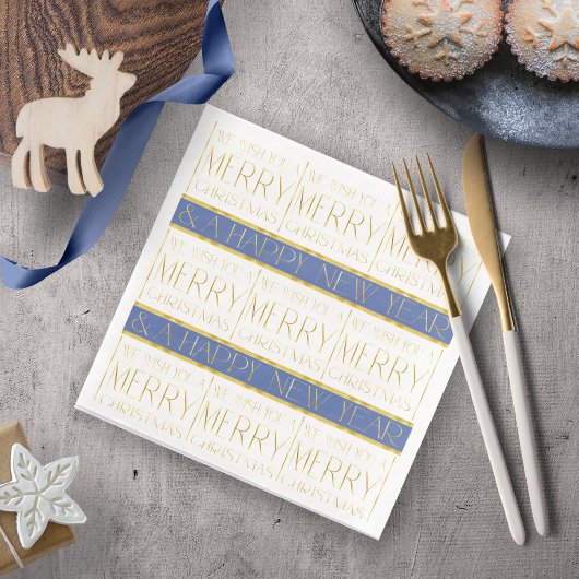 Blue Gold Weihnachtsmuster#35 ID1009 Serviette