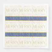 Blue Gold Weihnachtsmuster#35 ID1009 Serviette (Vorderseite)