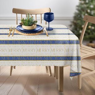 Blue Gold Weihnachtsmuster#35 ID1009 Tischdecke