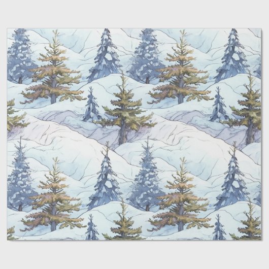 Blue Gold Weihnachtsmuster#4 ID1009 Geschenkpapier (Flach)