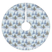 Blue Gold Weihnachtsmuster#4 ID1009 Polyester Weihnachtsbaumdecke (Vorderseite)