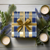 Blue Gold Weihnachtsmuster#7 ID1009 Geschenkpapier