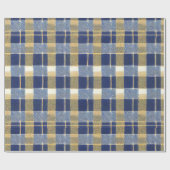 Blue Gold Weihnachtsmuster#7 ID1009 Geschenkpapier (Flach)