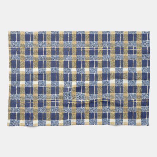 Blue Gold Weihnachtsmuster#7 ID1009 Geschirrtuch (Horizontal)