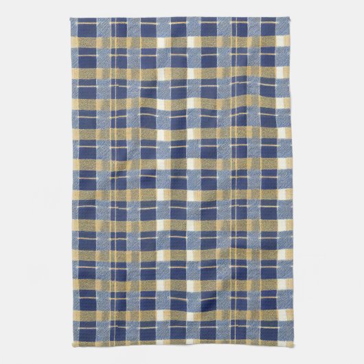 Blue Gold Weihnachtsmuster#7 ID1009 Geschirrtuch (Vertikal)