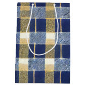 Blue Gold Weihnachtsmuster#7 ID1009 Mittlere Geschenktüte (Rückseite)