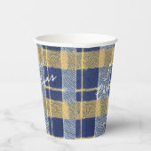 Blue Gold Weihnachtsmuster#7 ID1009 Pappbecher (Rechts)