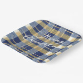 Blue Gold Weihnachtsmuster#7 ID1009 Pappteller (Gewinkelt)