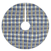 Blue Gold Weihnachtsmuster#7 ID1009 Polyester Weihnachtsbaumdecke (Vorderseite)