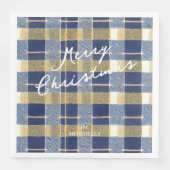 Blue Gold Weihnachtsmuster#7 ID1009 Serviette (Vorderseite)