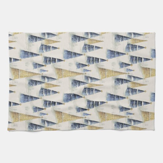 Blue Gold Weihnachtsmuster#8 ID1009 Geschirrtuch (Horizontal)