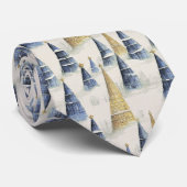 Blue Gold Weihnachtsmuster#8 ID1009 Krawatte (Gerollt)