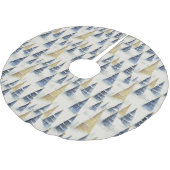 Blue Gold Weihnachtsmuster#8 ID1009 Polyester Weihnachtsbaumdecke (Schrägansicht)