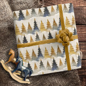 Blue Gold Weihnachtsmuster#9 ID1009 Geschenkpapier