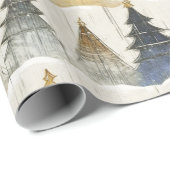 Blue Gold Weihnachtsmuster#9 ID1009 Geschenkpapier (Rolleneckpunkt)