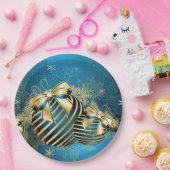 Blue Gold Weihnachtspapierplatte Pappteller (Party)