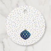 Blue Gold Weihnachtsschmuck Dots Holiday ROUND Geschenkanhänger (Rückseite)