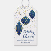 Blue Gold Weihnachtsschmuck und Dots Holiday Geschenkanhänger (Vorderseite)