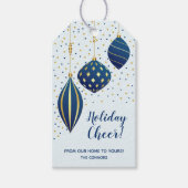 Blue Gold Weihnachtsschmuck und Dots Holiday Geschenkanhänger (Vorderseite)