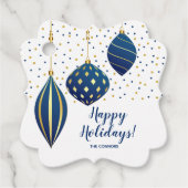 Blue Gold Weihnachtsschmuck Urlaub Geschenkanhänger (Vorderseite)