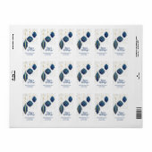 Blue Gold Weihnachtsschmuck Weihnachtsansprache Adressaufkleber (Vorne)