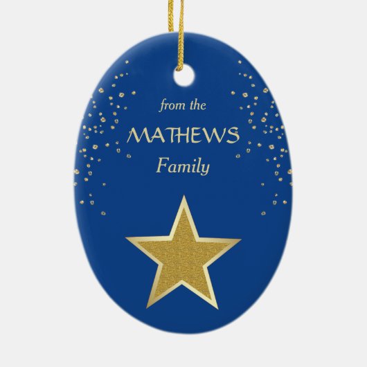 Blue Gold West Virginia Star Keramikornament (Hinten)