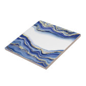 Blue Gold White Agate Geode Trendy Modern Fliese (Seite)