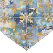 Blue Gold White Christmas Snowflakes Kurzer Tischläufer (Ecke)