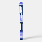 Blue Gold White Mosaic Monogram iPhone Case (Rückseite / Links)