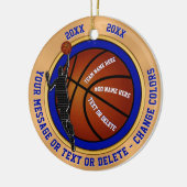 Blue Gold White Personalisiert Basketball Ornament (Links)