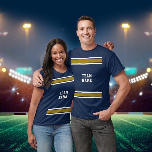 Blue Gold White Sports Jersey Teamname Unisex T-Shirt
