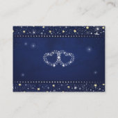 Blue Gold & White Star BLANK Wedding Seating CardS Platzkarte (Rückseite)